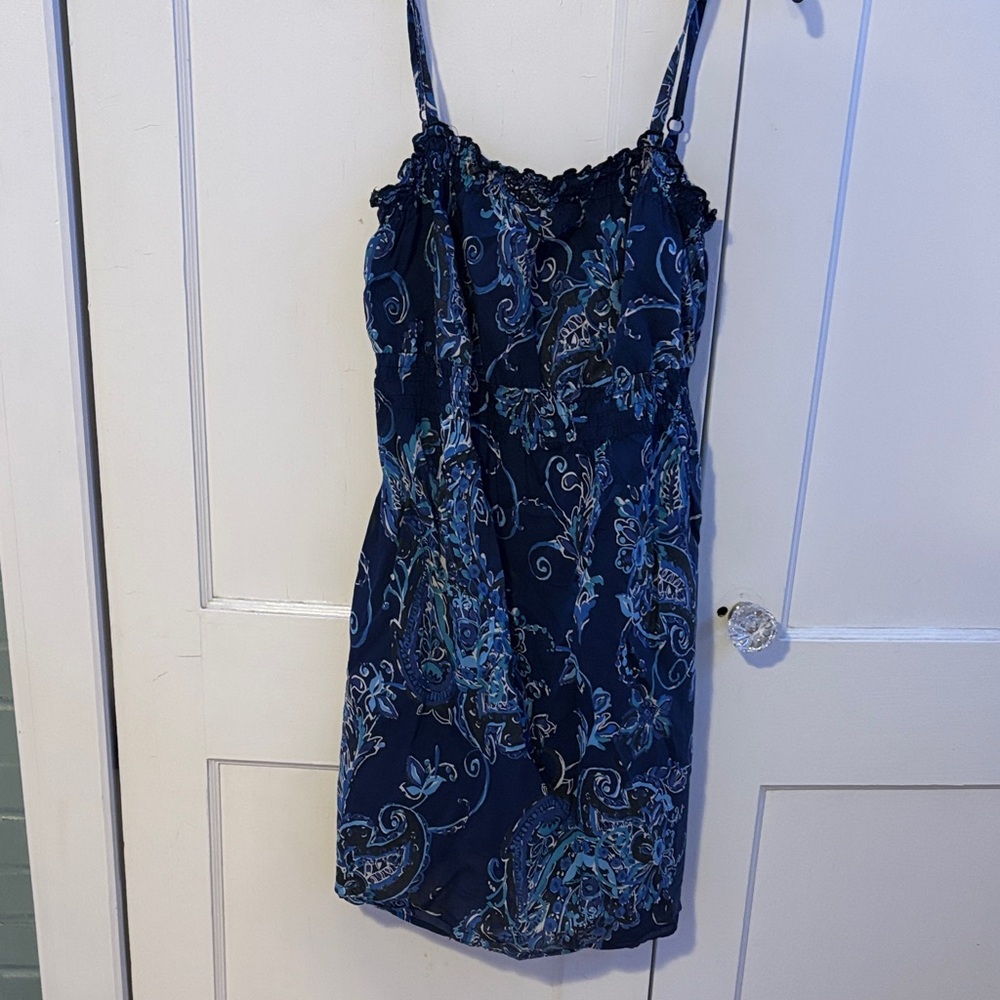 Lane Bryant Navy and White Floral Dress